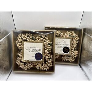 Restoration Hardware White Winterberry Taper Rings Set of 8 Holiday Decor